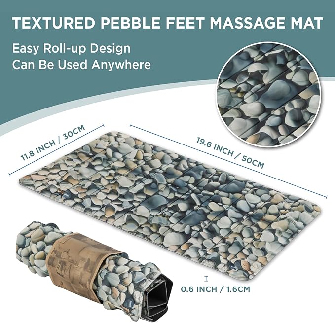 Foot Massager Mat | Relieve Foot Pain Plantar Fasciitis Heel Arch Pain & Stress - Travel Reflexology Mat