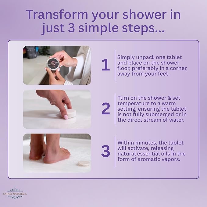 Lavender Shower Steamers (15-Pack) - Aromatherapy Valentine’s Day Gifts for Her - Natural Essential Oil Spa Tablets for Relaxation & Stress Relief