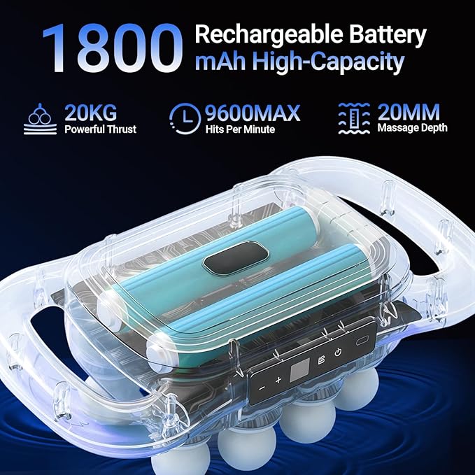 16-Head Deep Tissue Massage Gun 2026, Portable Handheld Back Massager, 9 Modes & 9 Intensity Levels Electric Percussion Muscle Body Massager for Neck and Shoulder Pain Relief, Gifts for Men & Women