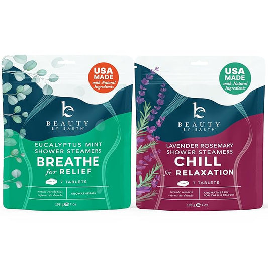 Shower Steamers Aromatherapy - USA Made with Natural Ingredients, Shower Bombs with Essential Oil, Self Care Gifts for Women & Men