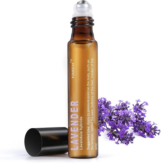 French Lavender Essential Oil Roll On - Calming Oil for Stress & Relaxation - Pure Oil for Skin & Hair Growth