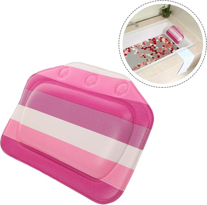 Artibetter Bathtub Pillow Neck and Headrest Cushion with Suction Cups, Soft Foam Bath Pillow for Tub Soaking and Spa, Comfortable Bathroom Bathing Accessory for Home and Hotel Use