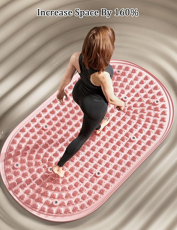 Foot Massage Mat, Soft Silicone Foot Acupressure Mats with Magnetic Therapy Pressure Point Mat Reflexology, Portable Rock Mat for Feet Fatigue Relief for Very Slow Jogging in Place(Gray,76x45cm)