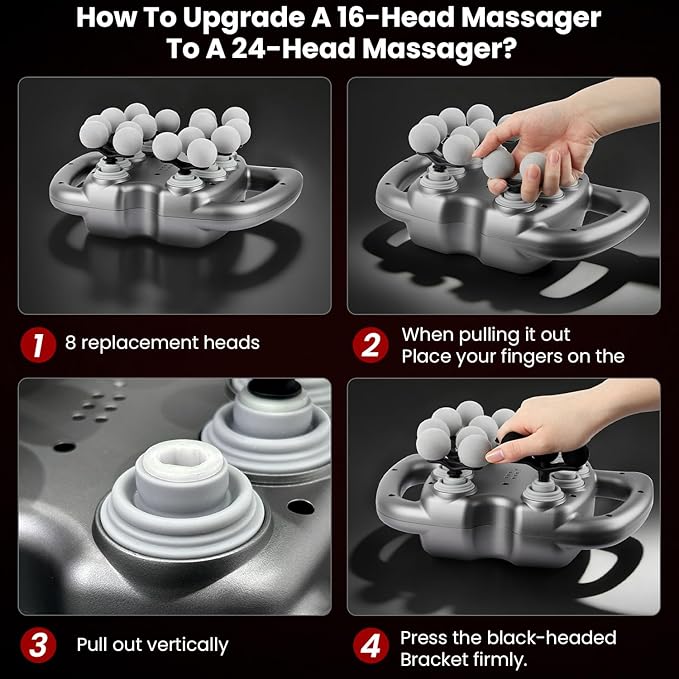 Upgrade 24 & 16 Head Massage Gun Set, Handheld Body Deep Tissue Massager with 9 Modes &30 Levels, Muscle Pain Relief Percussion Massage Gun for Back/Shoulders/Legs/Waists, Gifts for Men Women