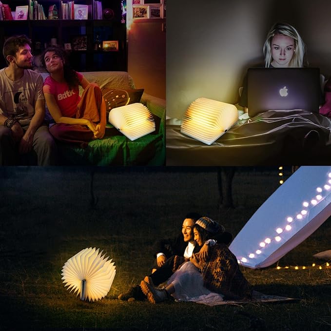 Folding Book Lamp Dragon Night Light, Portable Bedside Light (3 Colors) - Gift for Book Lovers