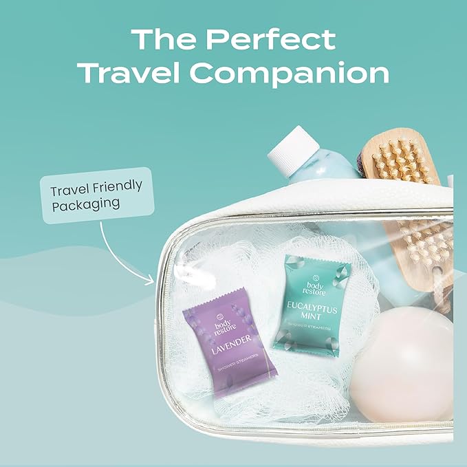 Body Restore Shower Steamers Aromatherapy 30 Pack – Birthday Gifts for Women, Men, Travel Essentials, Stress Relief, Relaxation, Self Care – Eucalyptus