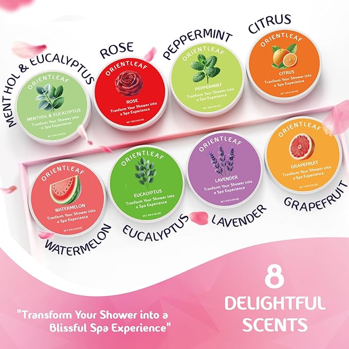 Shower Steamers Aromatherapy, Self Care Birthday Gifts for Women, 8 Pack Stocking Stuffers Christmas Gifts for Mom Men Teen Girls Adults, Stress Relief Shower Bombs