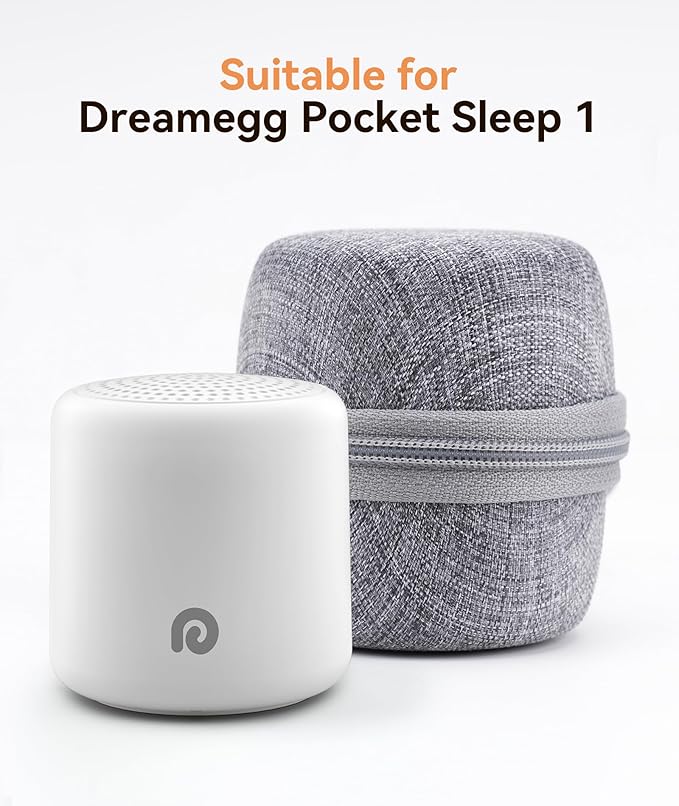 Dreamegg Portable White Noise Machine with Travel Case - Egg-Sized Sound Machine for Baby & Adult Sleep, 16 Soothing Sounds, 1000mAh Battery, Timer, Sound Machine for Baby Adults Home Gift, White