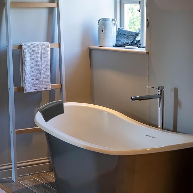 Non-Slip Bath Pillow for Tub Head Neck Support with Suction Cups, Ergonomic Waterproof Bath Cushion for Relaxing Spa and Home Bathtub Use