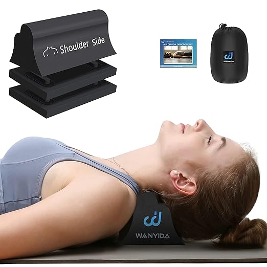 WANYIDA Neck and Shoulder Relaxer, Neck Stretcher Chiropractic Pillows for Pain Relief, Cervical Traction Device for Cervical Spine Alignment，FSA HSA Eligible
