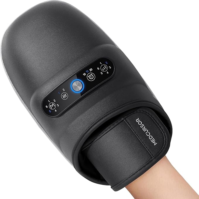 Medcursor Cordless Hand Massager - Hand Massager with Heat and Compression, Hand Warmer with Acupressure Beads, 6 Massage Modes, 2 Heat Levels, 3 Timers