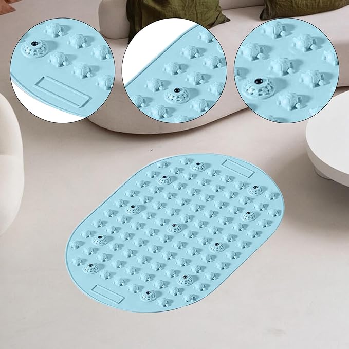 Foot Pressure Point Acupressure Mat Non Slip Standing Pressure Point Mat Feet Massage Pad for Jogging Office Working Fitness, Blue