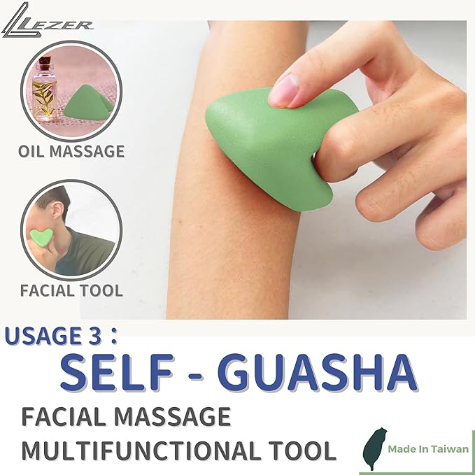 LEZER Trigger Massage Point, Manual Massage Ball, Muscle Knots Relief Tool, Myofascial Release, Physical Therapy, Deep Tissue Back Massage, Plantar Fasciitis, 2.9 in x 2.1 in (Green)