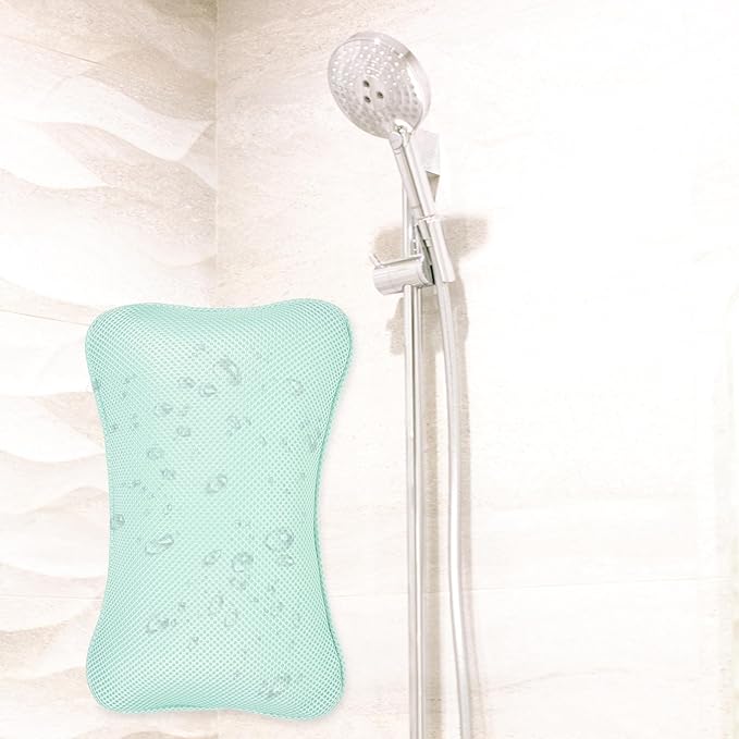 BETOOKY Bath Pillow for Tub Headrest and Neck Support, 3D Breathable Mesh Bath Cushion with Non-Slip Suction Cups, Washable Spa Pillow for Home, Hotel, and Relaxing Soaking Tub Random