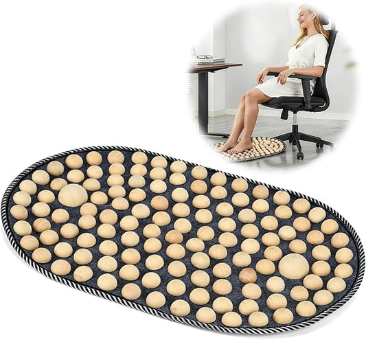 Feet Acupressure Mat, Wood Foldable Foot Massager Mat, Portable Pressure Point Massage Pad, Anti Fatigue Office Standing Desk Pad, Reflexoloy mat, Stand Up Pad, Relieve Foot Pain
