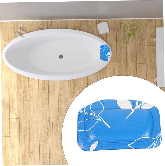 FRCOLOR Comfortable Bath Pillow for Tub Soft Foam Head Support Suction Cups Easy to Clean for Relaxing Bathing Experience for Spa and Home Use