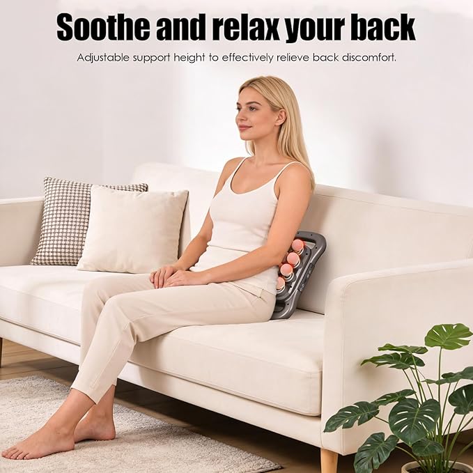 2026 Electric Back Massager, Cordless Hands-Free 16-Head Deep Tissue Massage Gun, Rechargeable 2600mAh Dual Handle Massage Tool with 9 Modes & Levels for Body Muscle Pain Relief 。