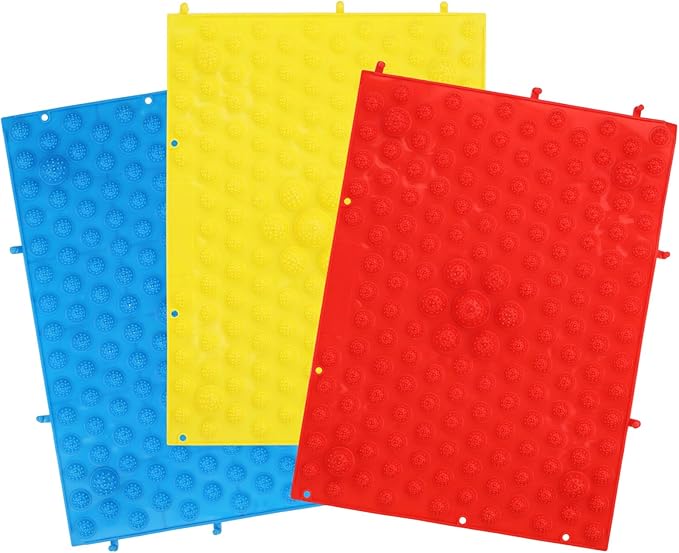 Acupressure Mat for Feet - TPE Reflexology Foot Massager Pad, Non-Slip & Lightweight for Home, Yoga, Bathroom Use (Red)