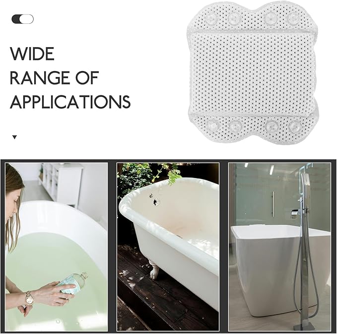 Bath Pillow for Tub Headrest with Suction Cups PVC Foam Soaking Tub Pillow for Home Spa and Hotel Use Non-Slip Neck and Back Support White
