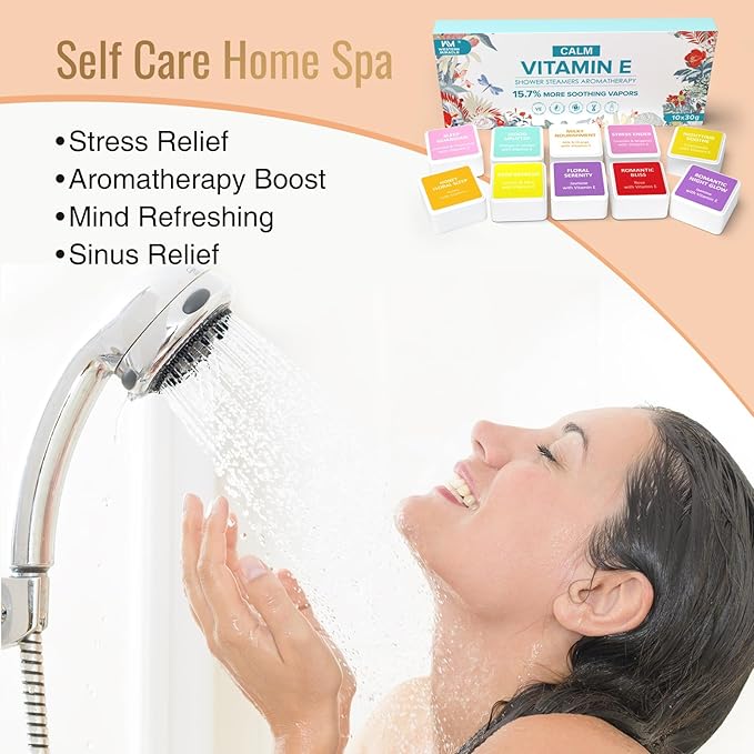 Shower Steamers Aromatherapy 10 Pack - Shower Bombs Birthday Gifts for Women, Mom, Men, Organic Essential Oils, Stress Relief, Relaxation Home SPA Christmas