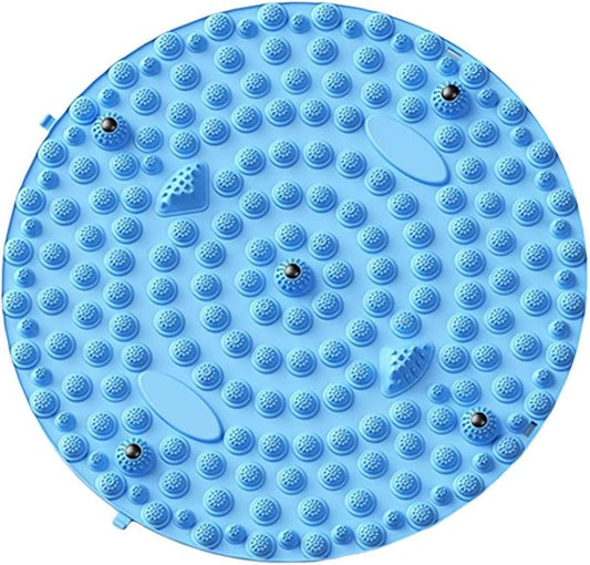 Foot Massager Mat, Acupressure Foot Pain Relief Mat Foot Yoga Massage Finger Press pad Muscle Relaxation Circular Exercise pad TPE Material for Foot Relaxation (Blue 55CM)