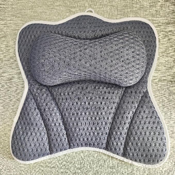Zerodeko Bathtub Pillow with 6 Suction Cups Mesh Bath Tub Pillow Headrest Neck Support for Soaking Tub Spa Relaxation Bathroom Accessory