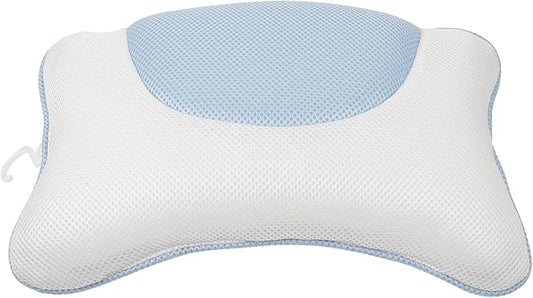Bathtub Neck Pillow with 4 Suction Cups, 3D Mesh Breathable Bath Pillow for Tub, Non-Slip Washable Headrest Support for Spa and Relaxation