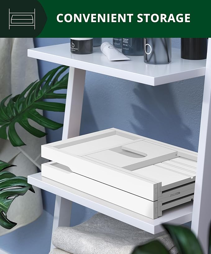 ROYAL CRAFT WOOD Premium Foldable Bathtub Tray Caddy - Wood Bath Tray for Tub, Bamboo Shelf, Expandable Bath Table Trays, Bathtub & Bathroom Accessories for New Home & Mothers, Birthday Gifts for Mom