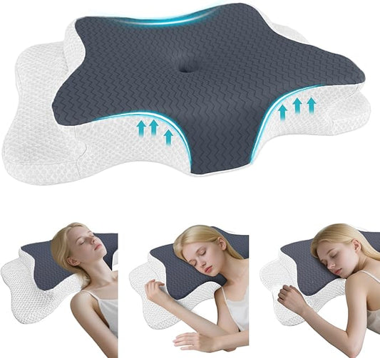 Cervical Pillow for Neck Pain Relief, Memory Foam Pillows, Ergonomic Contour Bed Pillow, Soft for Side Sleep Stomach Sleeping and Back Sleepers