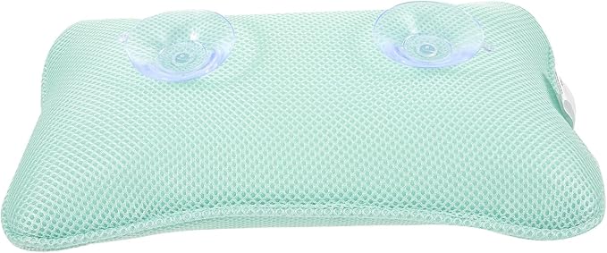 NOLITOY Bath Pillow for Tub with 3D Mesh and Suction Cups, Washable Bathroom Spa Headrest Cushion for Bathtub Relaxation and Sauna Use, Comfortable Support for Home and Hotel Random Color