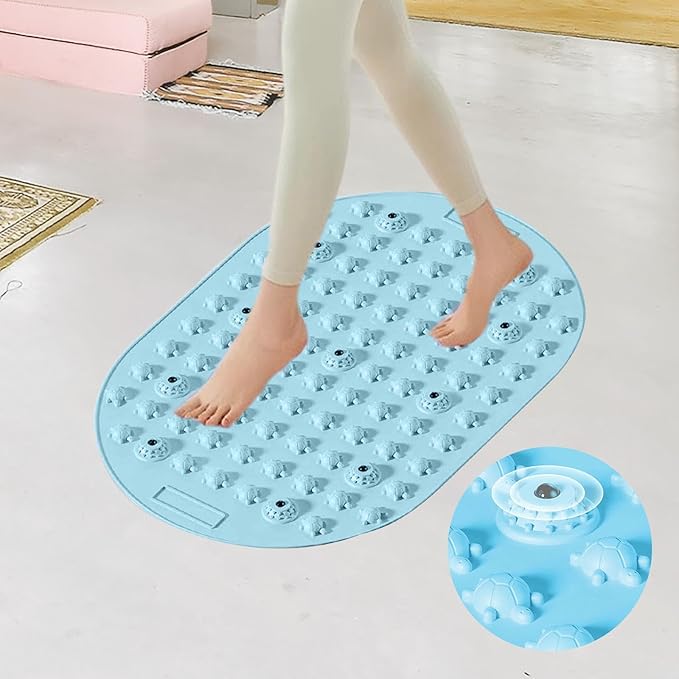Foot Pressure Point Acupressure Mat Non Slip Standing Pressure Point Mat Feet Massage Pad for Jogging Office Working Fitness, Blue