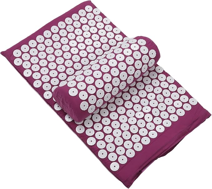 ZJchao Acupressure Mat Set, Muscle Relaxation Stress Reduction Acupuncture Pillow and Mat Kit Point for Sleeping Aid & Recovery
