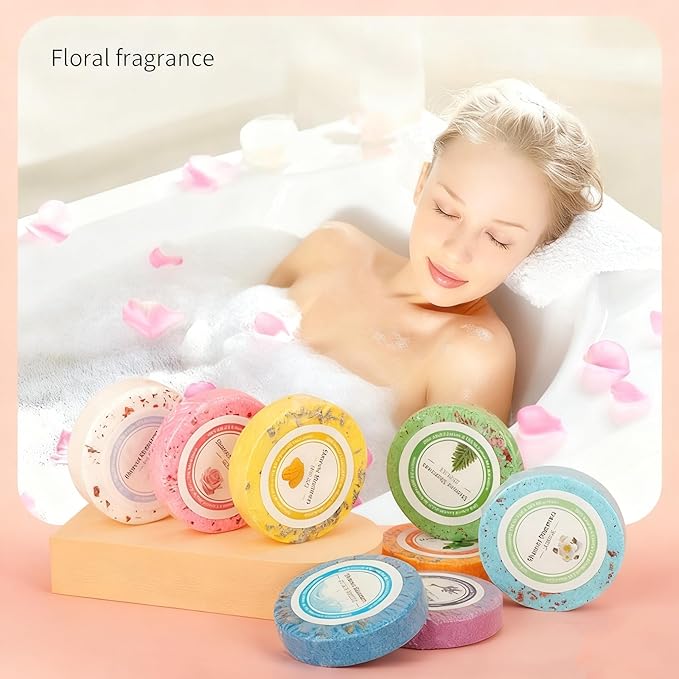 Body Restore Shower Steamers Aromatherapy 8 Pack - Boo Basket Stuffers for Women, Christmas Stocking Stuffers, Birthday Gifts, White Elephant, Relaxation, Self Care, Spa Shower Bombs - Bloom