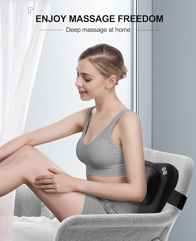 VIKTOR JURGEN Back Massager Neck Massager with Heat, Massage Pillow Gifts for Mothers Day & Fathers Day, Electric Shiatsu Shoulder Massager, Deep Kneading Massager for Back Pain, Neck Pain