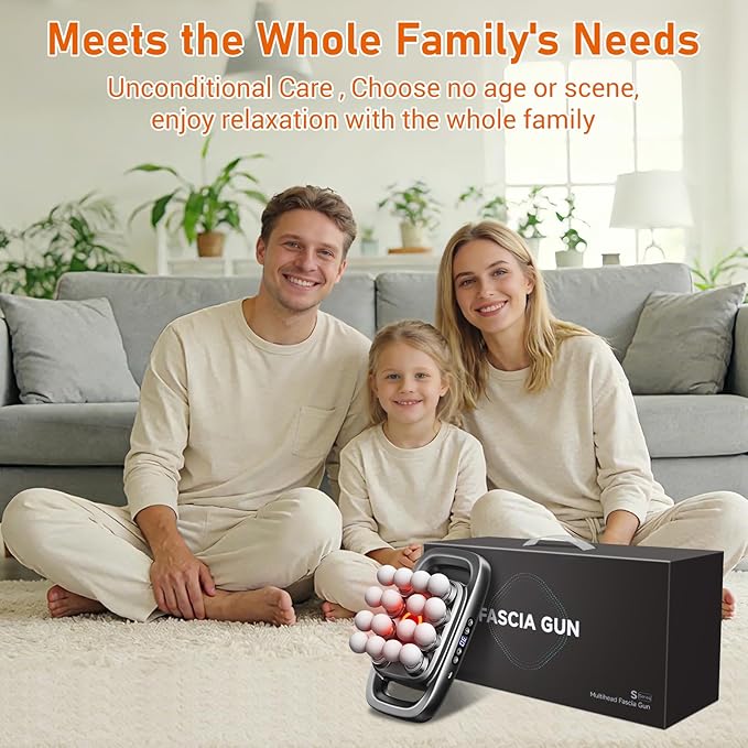 16 Heads Massage Gun Deep Tissue Neck Massager, Valentine's Day Gifts, 16-Head Massage Gun Set for Deep Tissue, Back, Shoulders, Legs, Muscle Pain Relief, 16 Heads - Grey