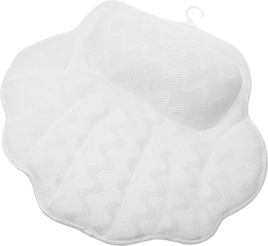Bath Pillow for Tub with Suction Cups, Washable Waterproof Bathtub Pillow with Wave Texture, Non-Slip Spa Headrest Cushion for Soaking and Relaxation