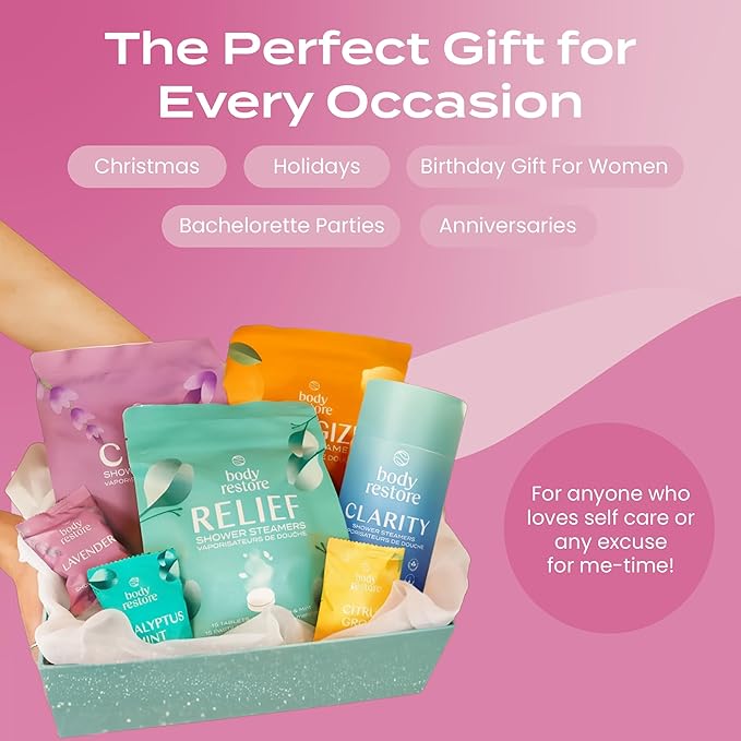 Body Restore Bath Bombs Aromatherapy 15 Pack – Birthday Gifts for Women, Men, Easter Basket Stuffers, Stress Relief, Relaxation, Self Care – Rose Shower Steamers