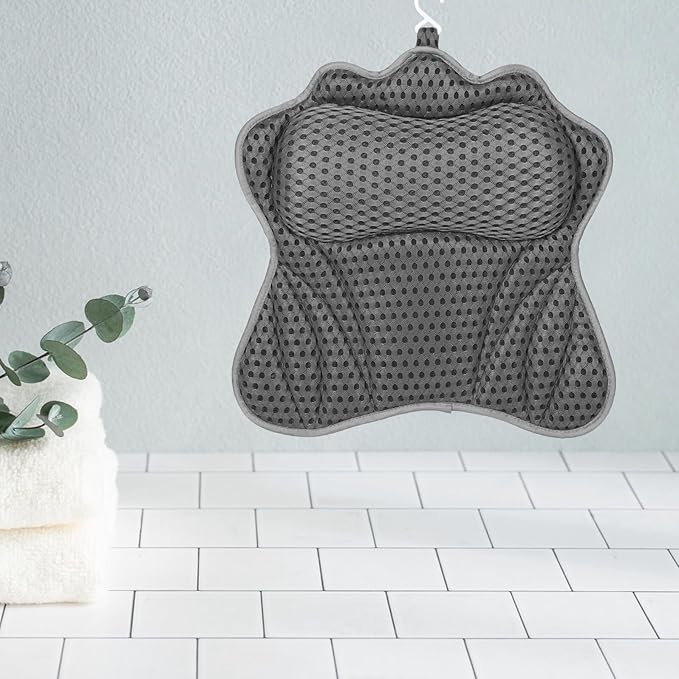 Butterfly Shaped Bath Pillow for Tub with 6 Strong Suction Cups, Ergonomic Bathtub Spa Pillow for Head and Neck Support, Relaxing Bath Cushion for Adults