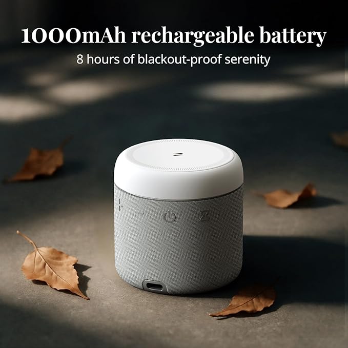 ANJANK White Noise Sound Machine with Wireless Charger Stand, 20 Soothing Sleep Sounds, 32-Levels Volume, Auto-Off Timer, Magnetic Charging for iPhone, White Noise Machine for Adults, Home, Travel