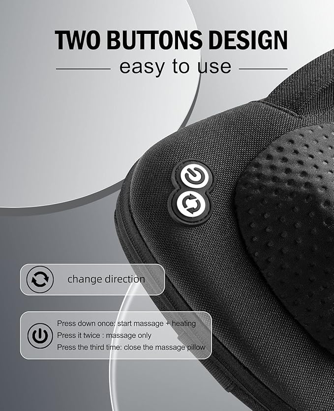 VIKTOR JURGEN Back Massager Neck Massager with Heat, Massage Pillow Gifts for Mothers Day & Fathers Day, Electric Shiatsu Shoulder Massager, Deep Kneading Massager for Back Pain, Neck Pain