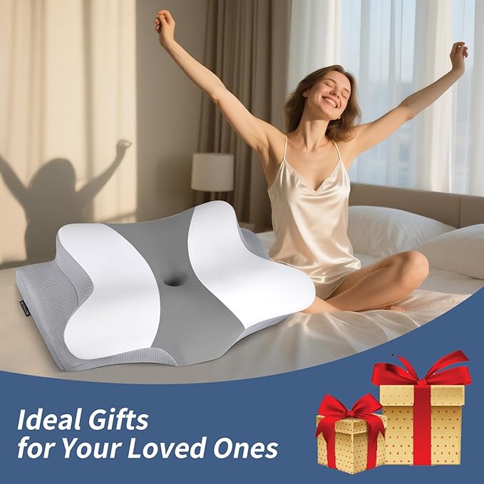 Cervical Neck Pillow for Pain Relief - Ergonomic Pillow Side Sleeper Pillow for Sleeping, Orthopedic Bed Pillow Neck Support Pillow, Contour Memory Foam Pillows for Side Back Stomach Sleepers