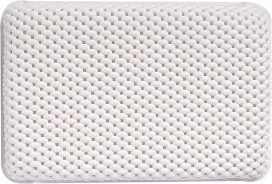 OSVINO Bath Pillow Thick Comfy Drainage for Jetted Tub Spa Cushion with 8 Suction Cups, White, 7.5"x11.5"x2"