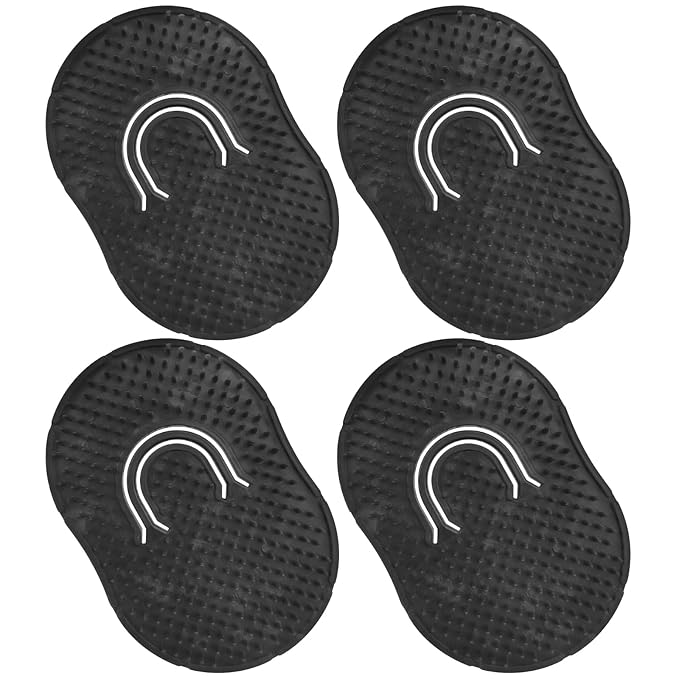 4-Pack Pocket Palm Combs – Versatile Shampoo and Massage Hair Brush Combs, Scalp Massager, Wave Brush for All Hair Types, Portable, Durable (Black)