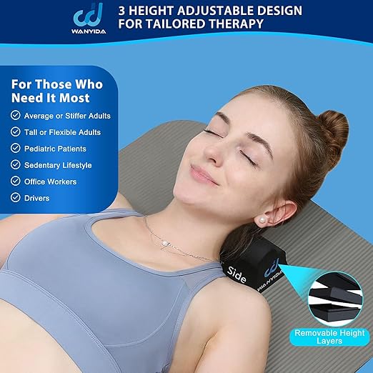 WANYIDA Neck and Shoulder Relaxer, Neck Stretcher Chiropractic Pillows for Pain Relief, Cervical Traction Device for Cervical Spine Alignment，FSA HSA Eligible