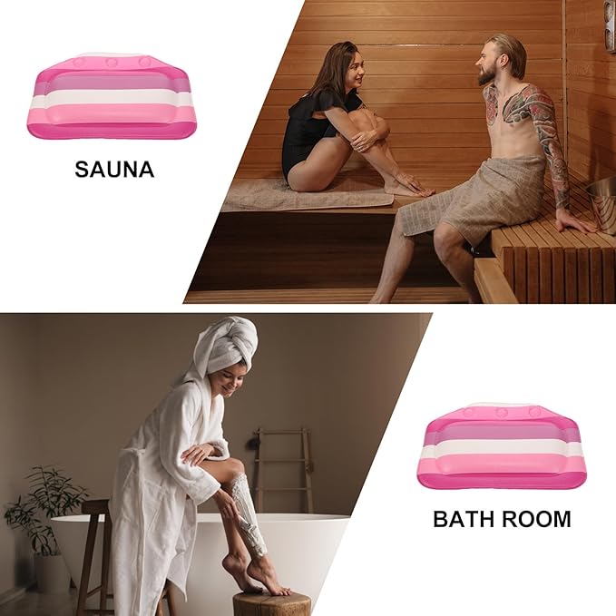 Bathtub Neck Pillow with Suction Cups, Foam Bath Pillow for Tub Head Support, Bathroom Spa Headrest Cushion for Home, Hotel, Sauna, and Relaxation Use