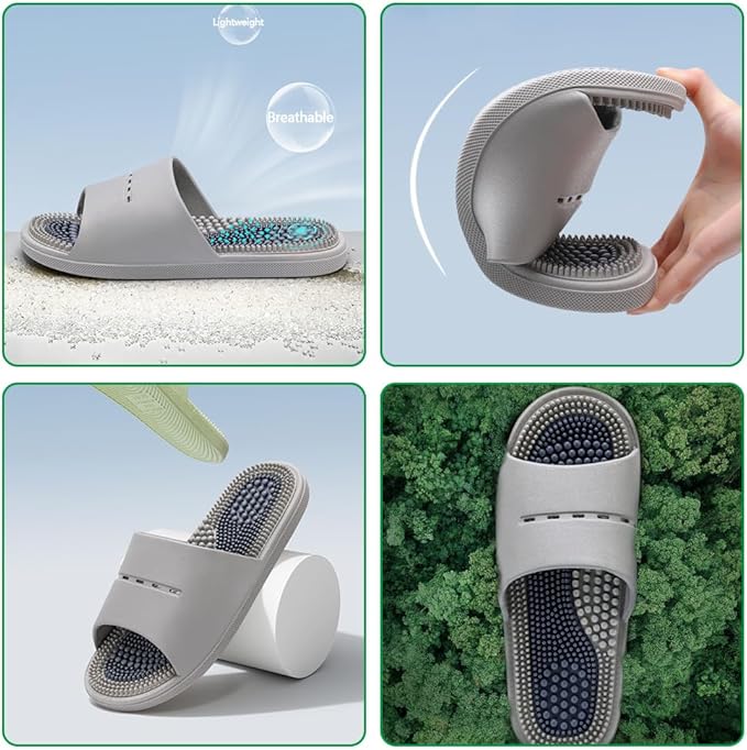 Acupressure Massage Slippers Acupressure Foot Massager Shoes Reflexology Sandals Gift for Men Women Reduce Feet Neuropathy Pain Relief and Tension (Blue,US women10.5-12/men9-10.5)