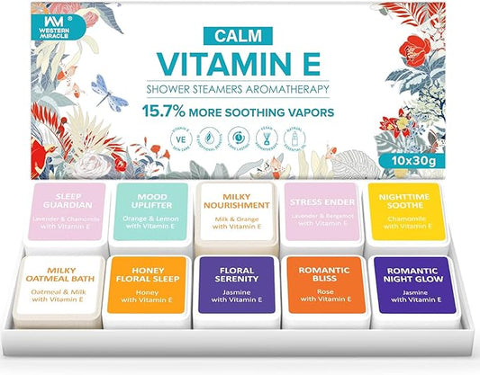 Shower Steamers Aromatherapy 10 Pack - Shower Bombs Birthday Gifts for Women, Mom, Men, Organic Essential Oils, Stress Relief, Relaxation Home SPA Christmas