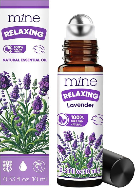 Mine Lavender Essential Oil Roll On – 100% Pure Natural Lavender Oil – Relaxation Gift for Women & Self Care Lovers