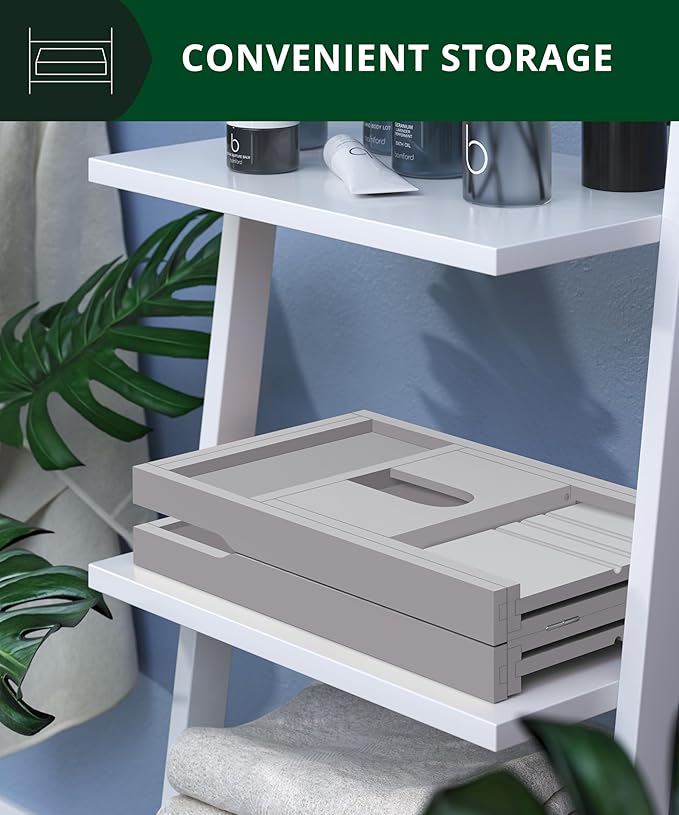 ROYAL CRAFT WOOD Premium Foldable Bathtub Tray Caddy - Wood Bath Tray for Tub, Bamboo Shelf, Expandable Bath Table Trays, Bathtub & Bathroom Accessories for New Home & Mothers, Birthday Gifts for Mom