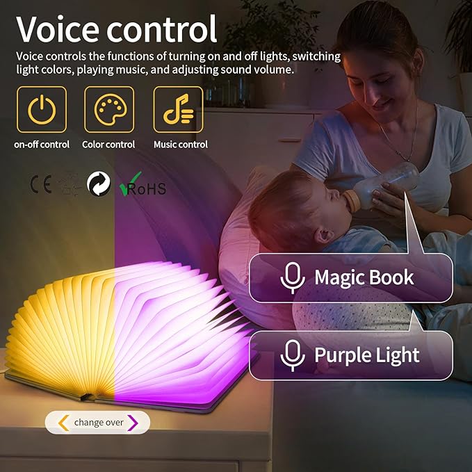 Portable Night Light with White Noise Machine for Adults Kids,Meditation Soother Relaxing Sounds Sleep Machine,3D Dragon Embossed Book Lamp for Bedroom,Music Speaker